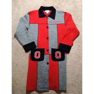 Vintage NCAA Belle Pointe The Ohio Buckeyes Long Wool Color Block Sweater L